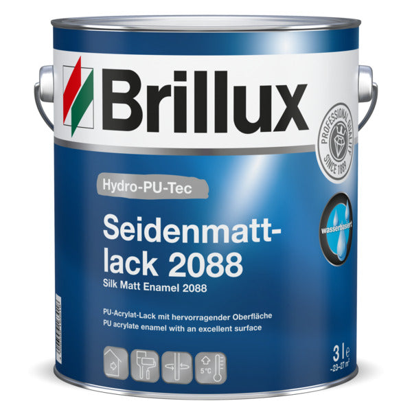 Brillux Hydro-PU-Tec Seidenmattlack 2088 weiß 3 l
